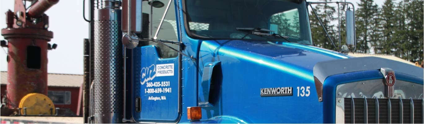 Blue Kenworth Cuz Concrete delivery truck
