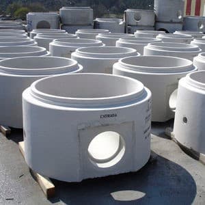 Precast concrete products staged in our yard